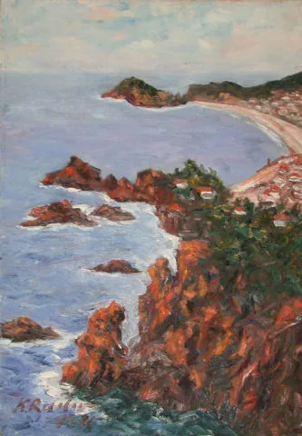 Gemälde „Estarel Gebirge an der Côte d'Azur in Richtung Frejus 1981“ von Karl Radio von Radiis