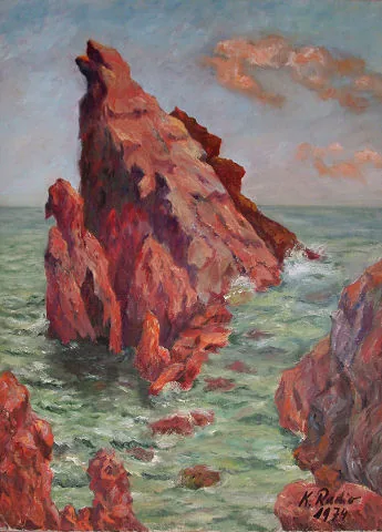 Gemälde „Felsen bei Miramar, Riviera 1974“ von Karl Radio von Radiis