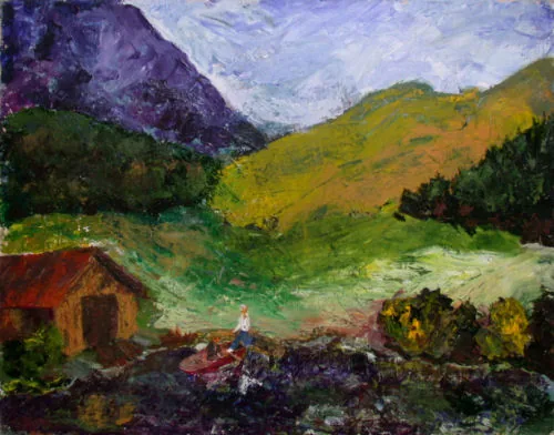 Gemälde „Gebirgssee 1965“ von Karl Radio von Radiis