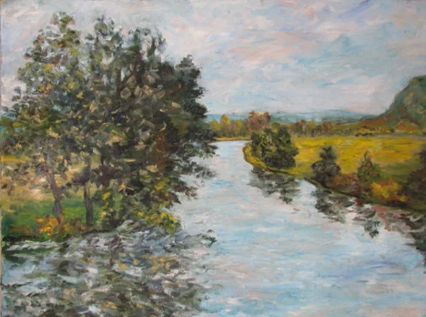 Gemälde „Landschaft an der Loire(unsigniert) 1981“ von Karl Radio von Radiis