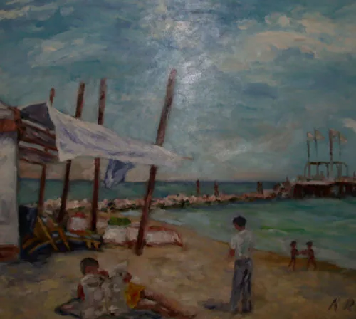Gemälde „Lido von Venedig 1979“ von Karl Radio von Radiis