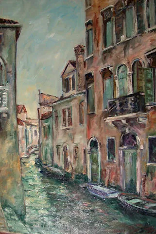 Gemälde „Palazzi in Venezia 1981“ von Karl Radio von Radiis