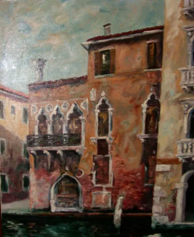 Gemälde „Palazzo in Venedig 1980“ von Karl Radio von Radiis