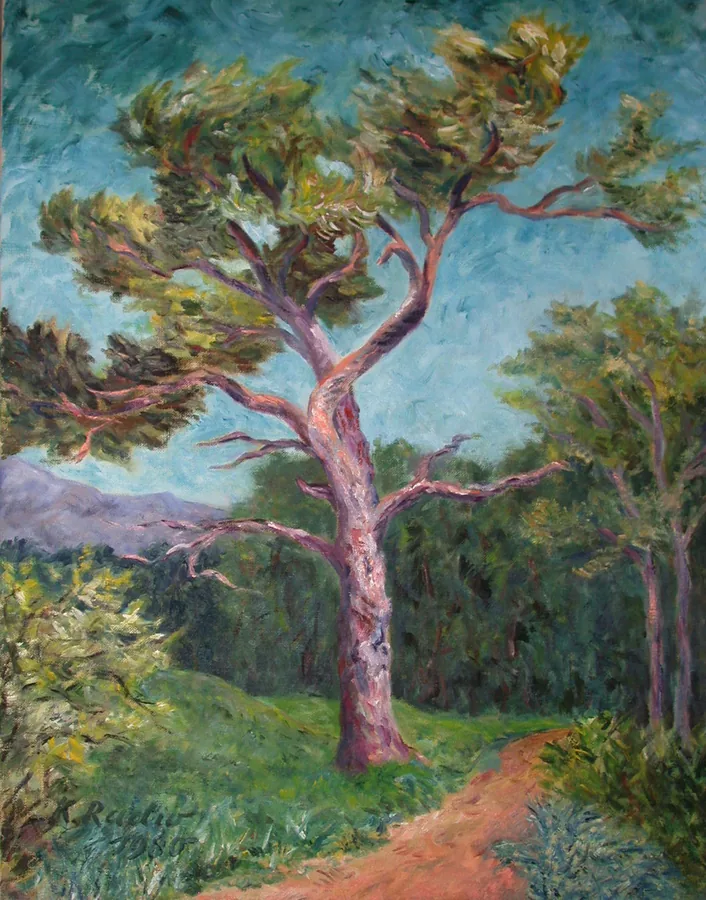 Gemälde „Schirmpinie bei Napule, Provence 1980“ von Karl Radio von Radiis